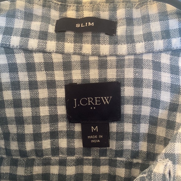 J.Crew Medium Slim Blue Checkered Button Up - Picture 2 of 3